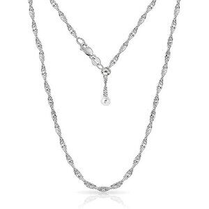 925 Sterling Silver Italian Solid 1.5MM Singapore Twist Adjustable 14-24 Inch